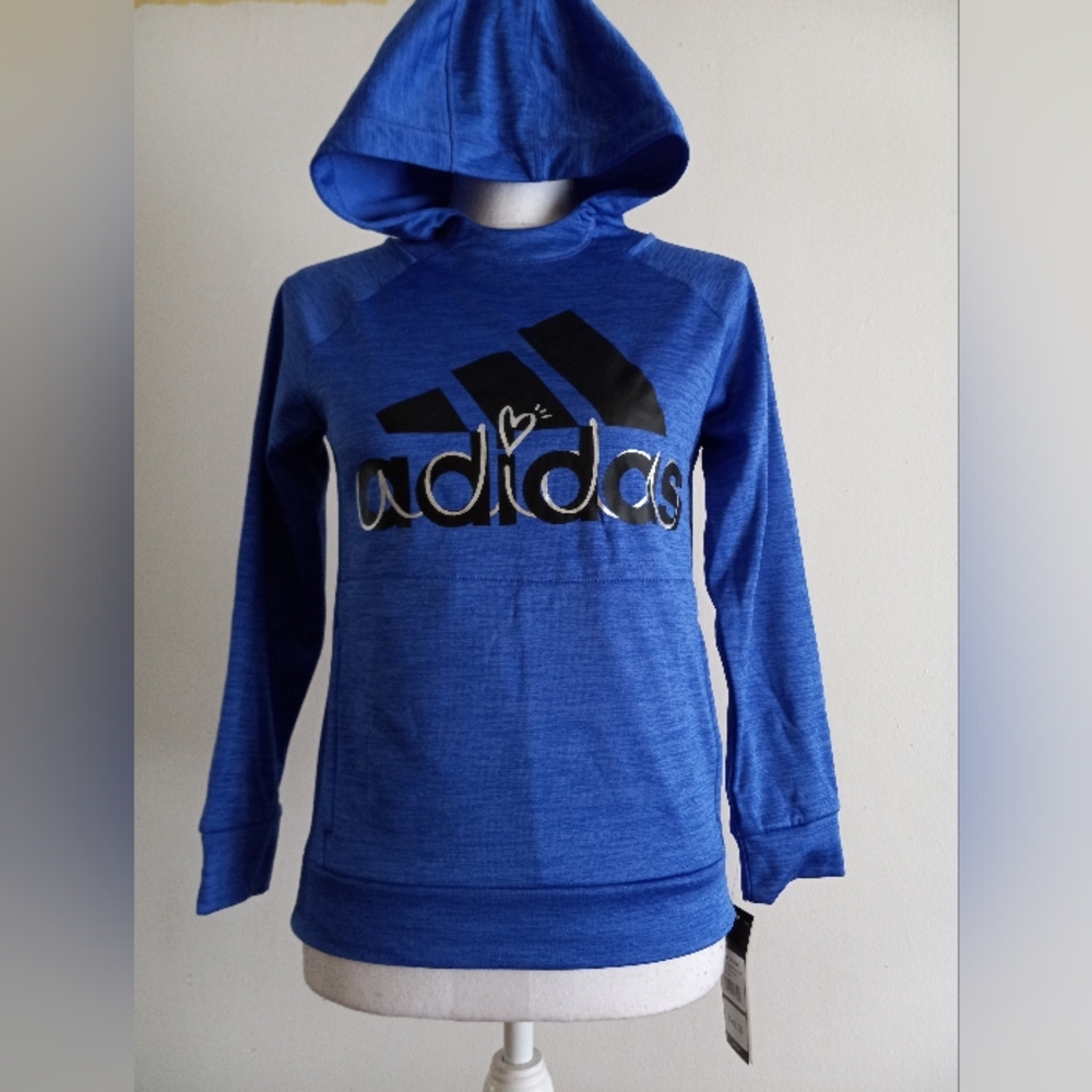 Hooded adidas blue color Size M (10/ 12